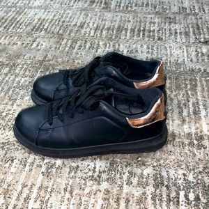 Ardene black gold pink sneakers size 9